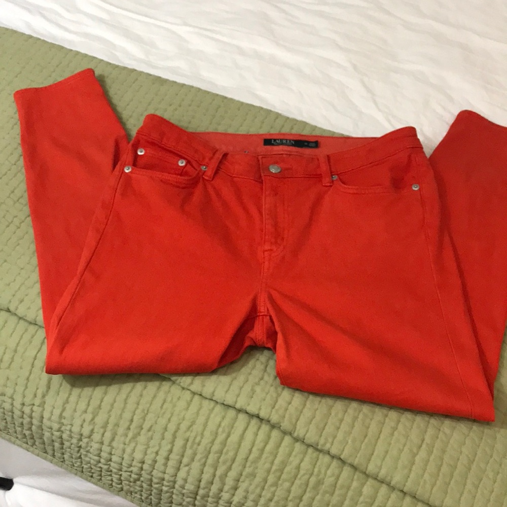 RL Orange Color Skinny Ankle Size 10